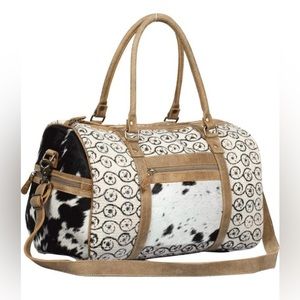 Myra Bag Cowhide Canvas Duffle